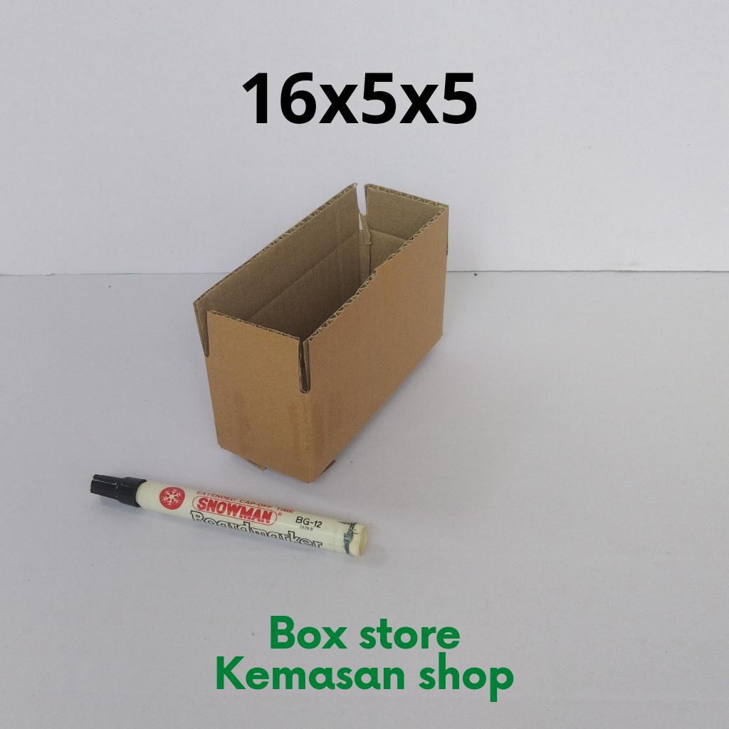 

Karton kardus box polos ukuran 16x5x5 cm