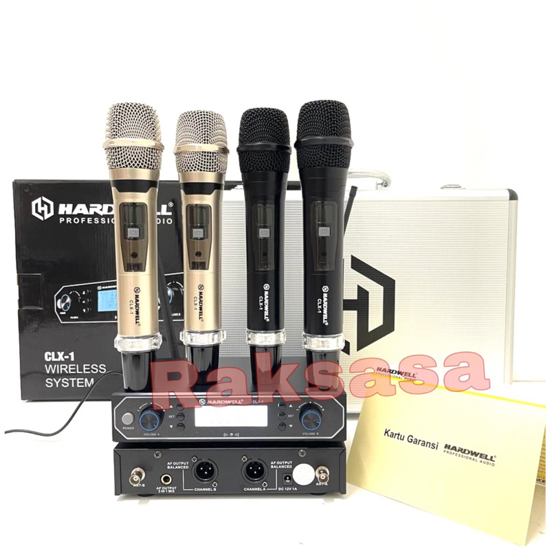 Mic Wireless HARDWELL CLX 1 ORIGINAL Multichannel Frequensi - Hitam