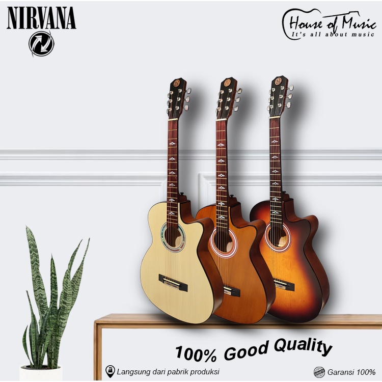 Gitar Akustik / Gitar akustik Senar String / Gitar Akustik Original Nirvana Musik - LB335