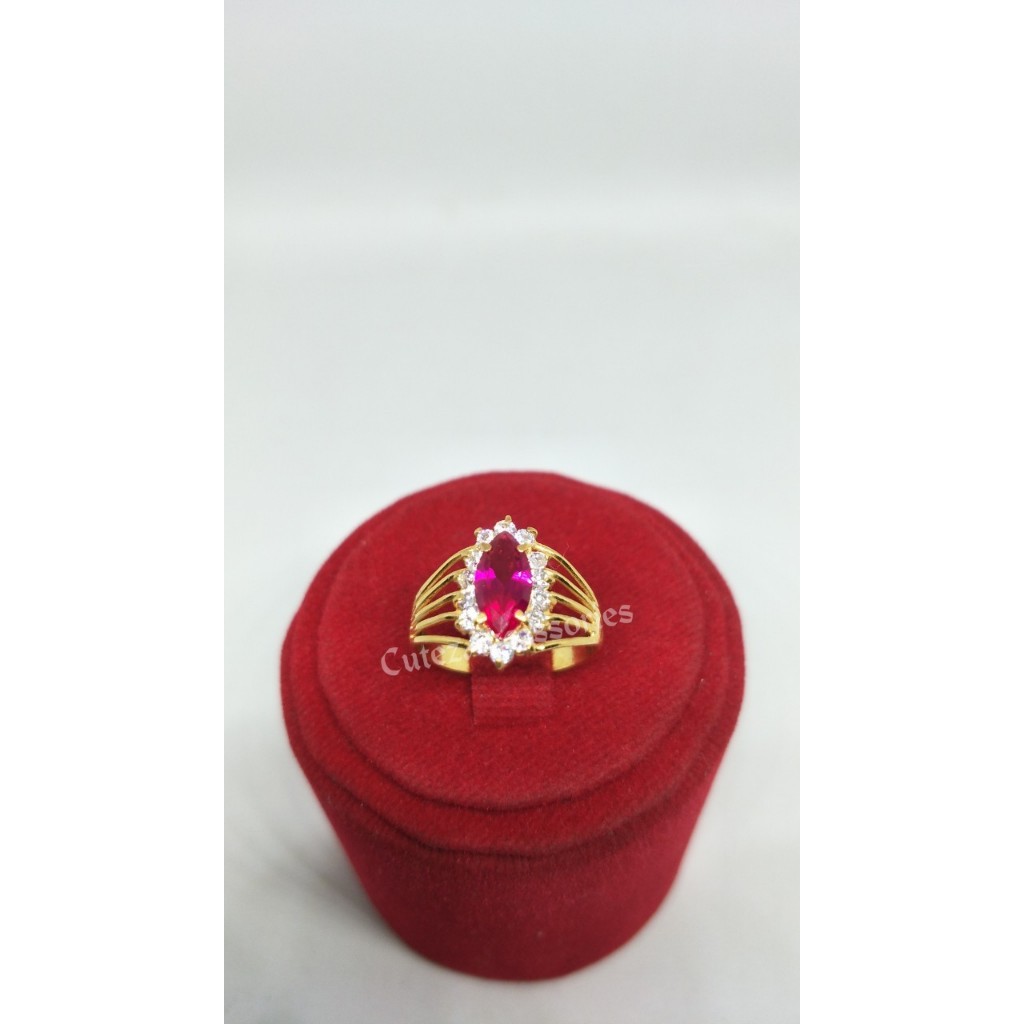 Cincin Markis Permata Merah 2 Gram Emas Muda