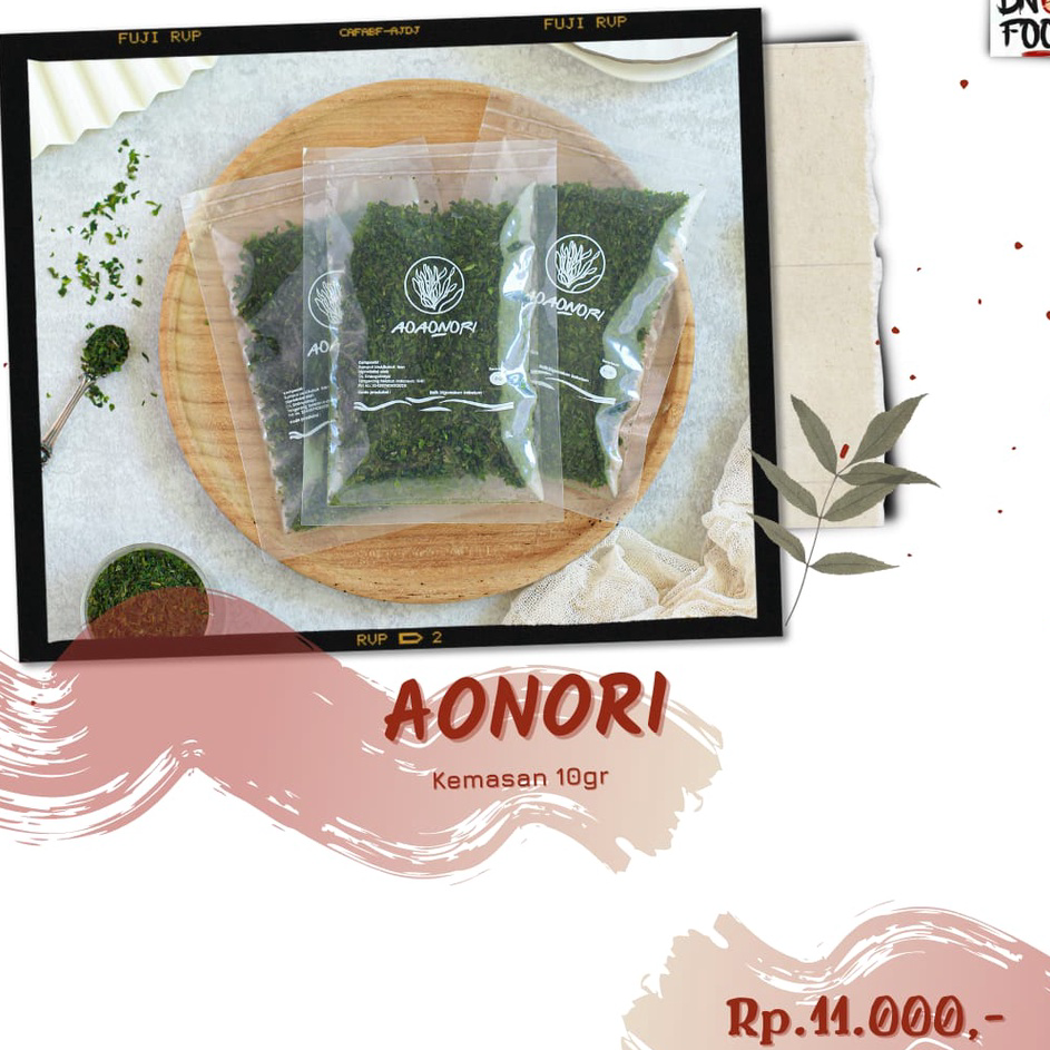 

Terkini Rumput Laut Kering (Aonori) kemasan 10 gr
