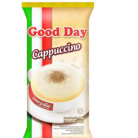 

SJXR5918 Dijamin Ori GOOD DAY CAPUCCINO KOPI INSTANT RENCENG 10 SACHET