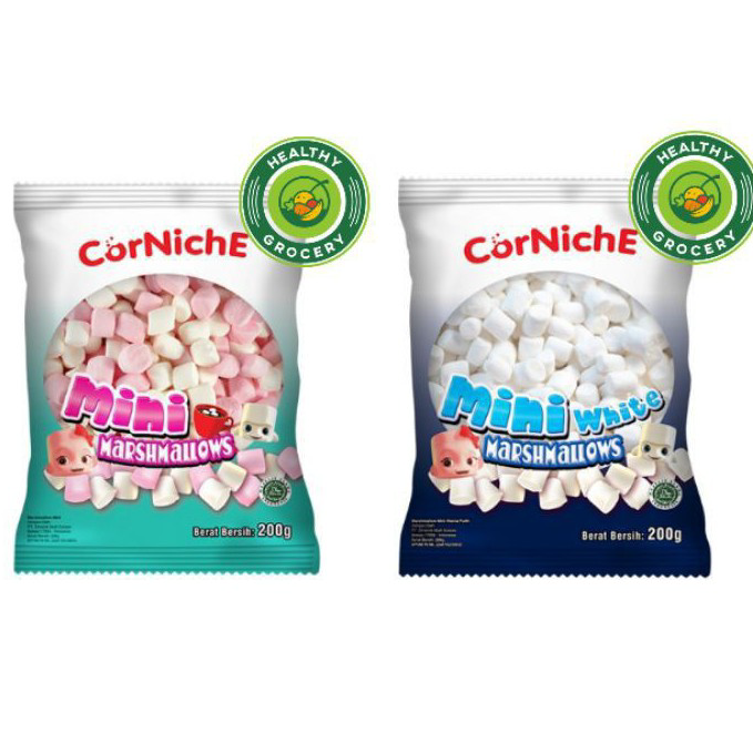 

Bayar Di Tempat CORNICHE Halal Mini Marshmallow Permen 200gr / Snow White / Pink White / Marshmellow / Mallow / Cornichi / Kornichi / Murah Terkini