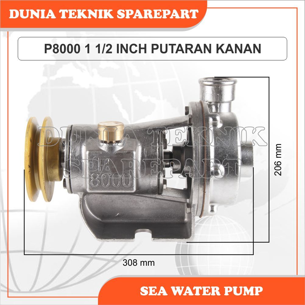 P8000 1 1/2" RH SEA WATER PUMP / POMPA AIR LAUT / POMPA KEONG / POMPA STAINLESS / POMPA SIRKULASI