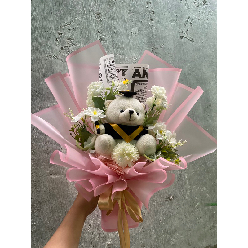 FLOWER BOUQUET BUCKET BONEKA BUKET BUNGA KADO WISUDA GIFT ULANG TAHUN SURABAYA | TEDDY ARTIFICIAL