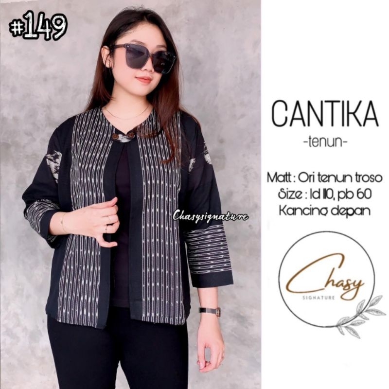 Aida Batik Cardigan Bolero Tenun Cantika Wanita Modern Batik Kerja Kantor Wanita