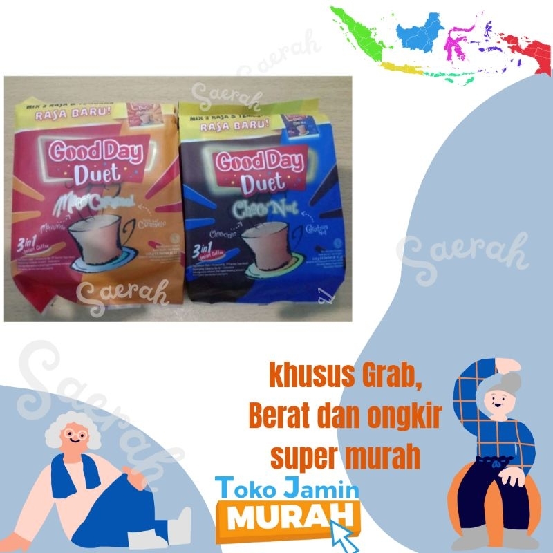 

good day duet moca caramel || choco nut 22 gram 1 sachet atau 5 sachet