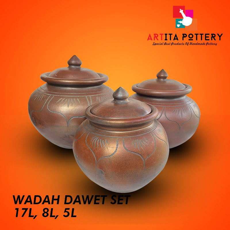 PRASMANAN WADAH DAWET SET 17L 8L 5L GERABAH TANAH LIAT PALING MURAH BAYAT