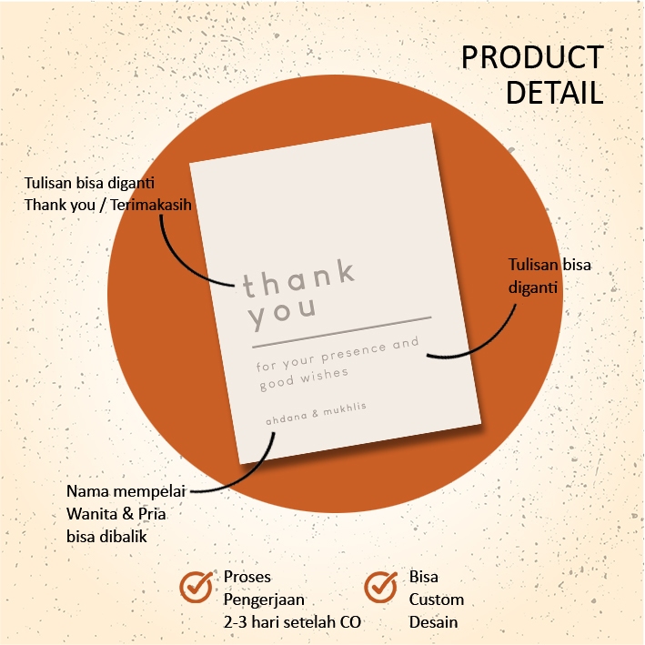 

Thank You Card Kartu Ucapan Terima Kasih Custom / Kartu Souvenir Pernikahan