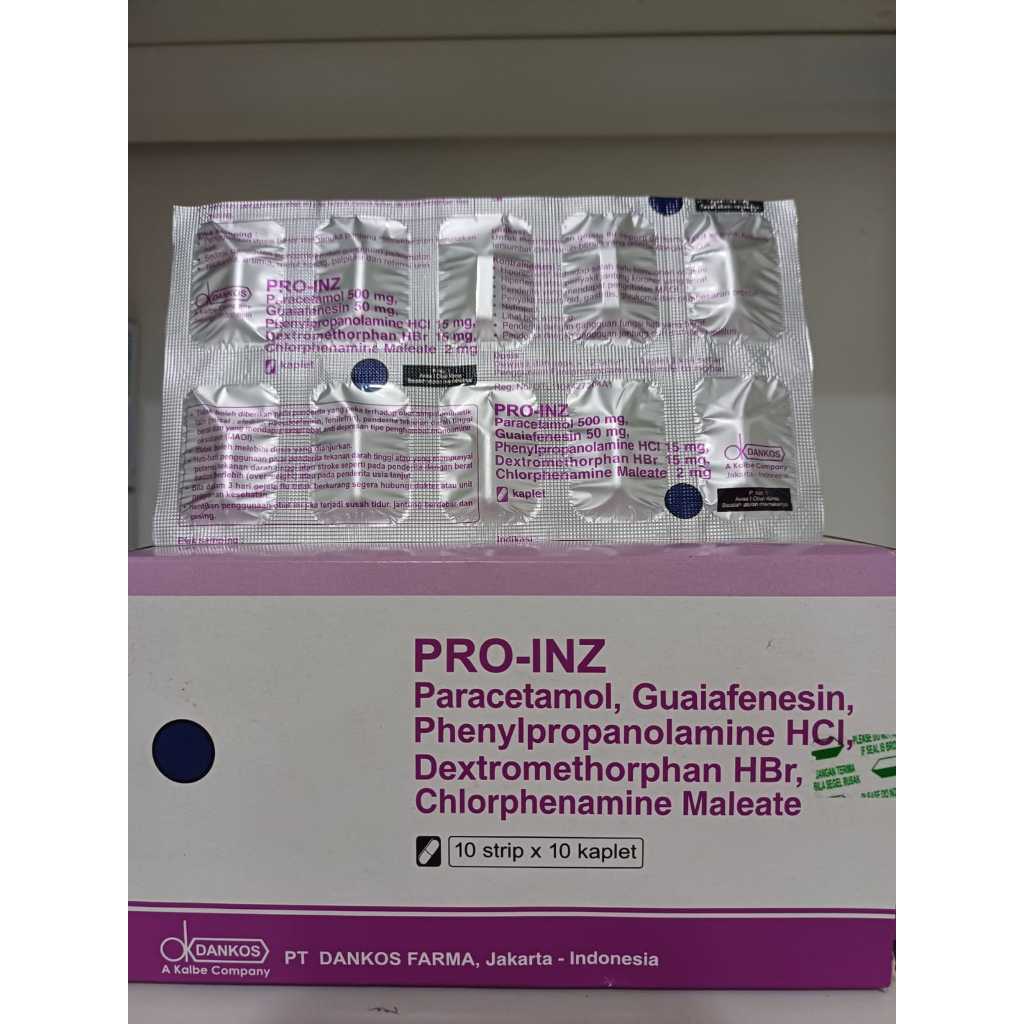 Pro-Inz tablet untuk meringankan demam, flu & batuk