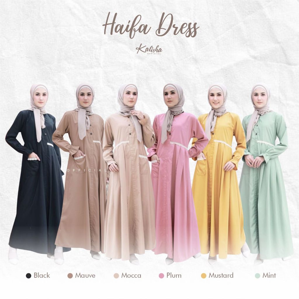 Haifa Dress Gamis Terbaru Gamis Wanita Remaja Gamis Polos Katun Toyobo Premium Gamis Busui Wudhu
