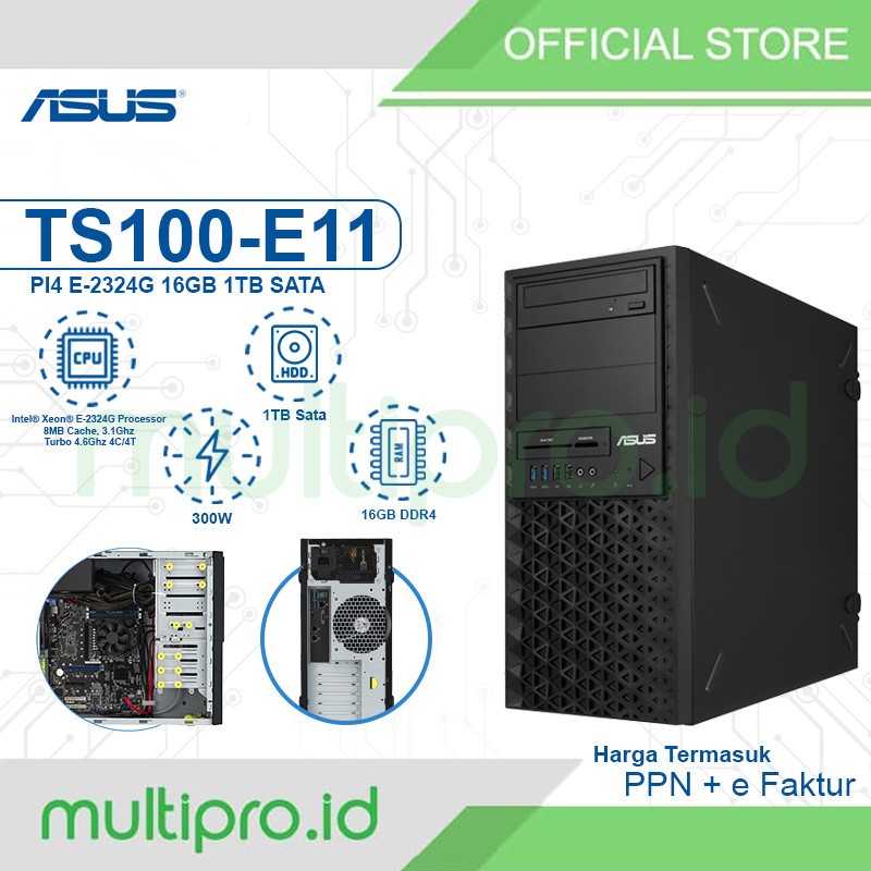 Asus Server TS100-E11-PI4 E-2324G 16GB 1TB SATA