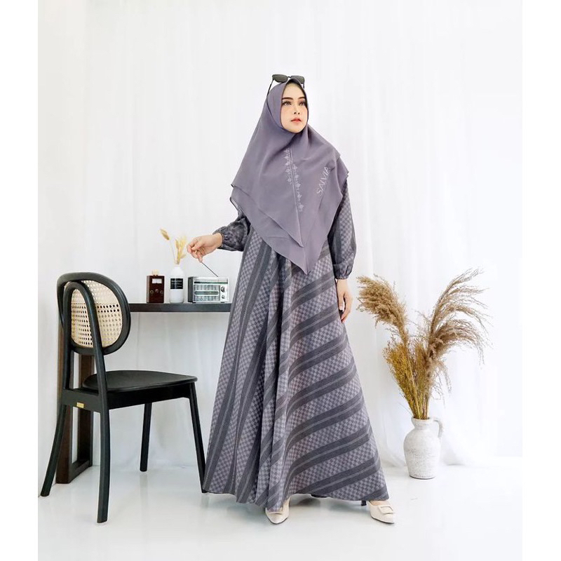 ALFAZA HIJAB SALVIA MUSLIM WEAR GAMIS SET KHIMAR