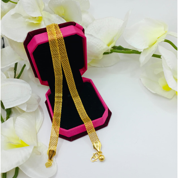 Gelang Emas Titanium Model Tipis Gepeng / Gelang Fashion / Gelang Mewah / Gelang Simple