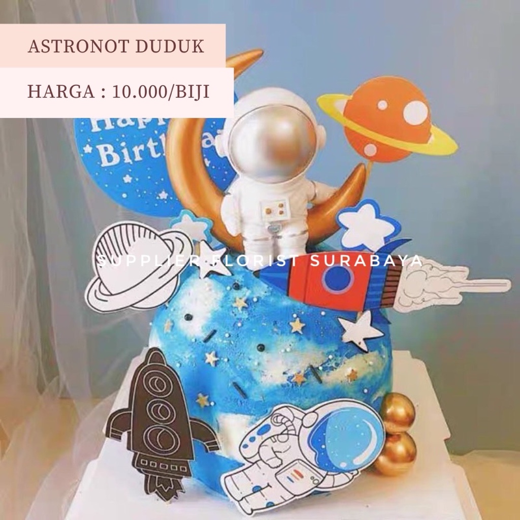 HIASAN KUE TART ASTRONOT DUDUK BULAN ASTRONOT SIT MINIATUR CAKE BIRTHDAY TART ANAK KECIL BOCIL TANCA