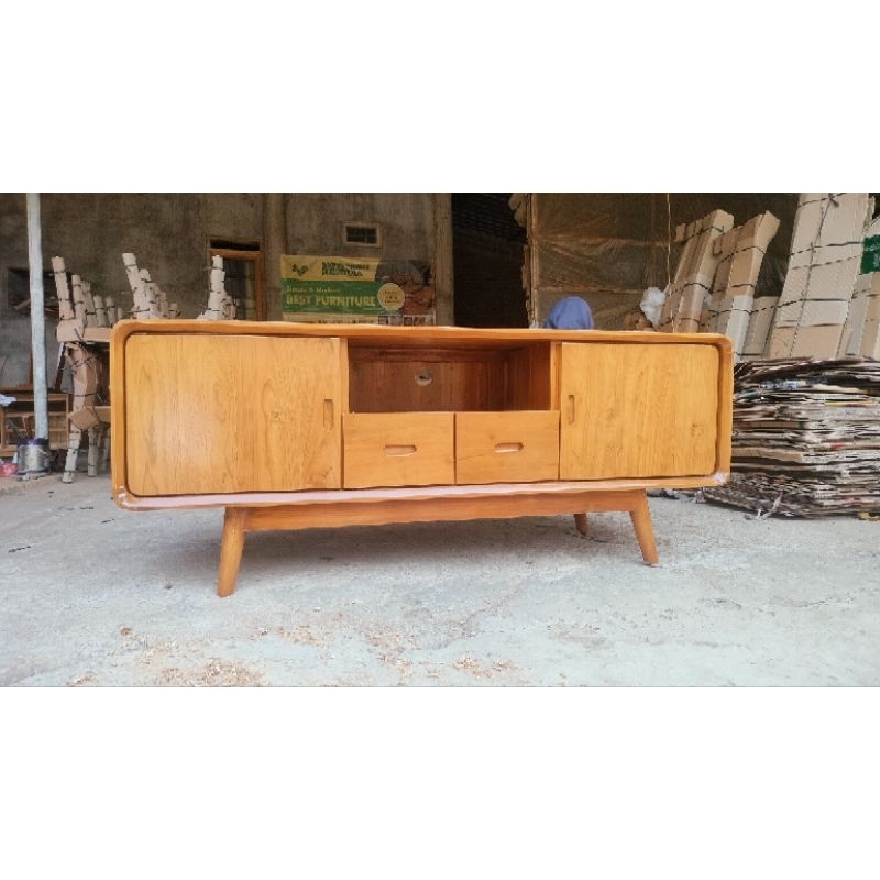 Furniture Rak TV model retro / bufet TV minimalis / mejaTV Minimalis Modern - Bufet TV Cabinet Kayu 