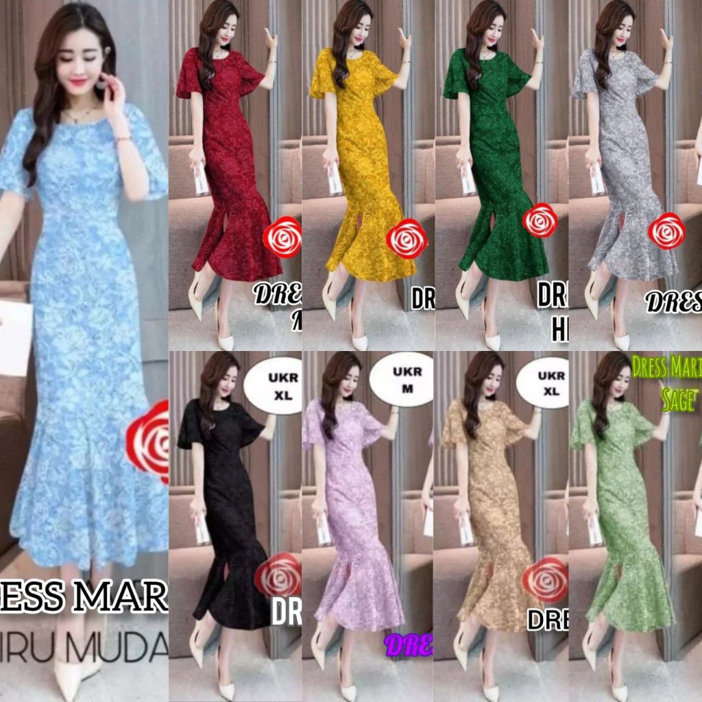 TERBARU - FASHION WANITA MAXY DRESS MERMAID VARION SIZE M (10-15TAHUN) - XL (JUMBO) - NR01 - DRESS P