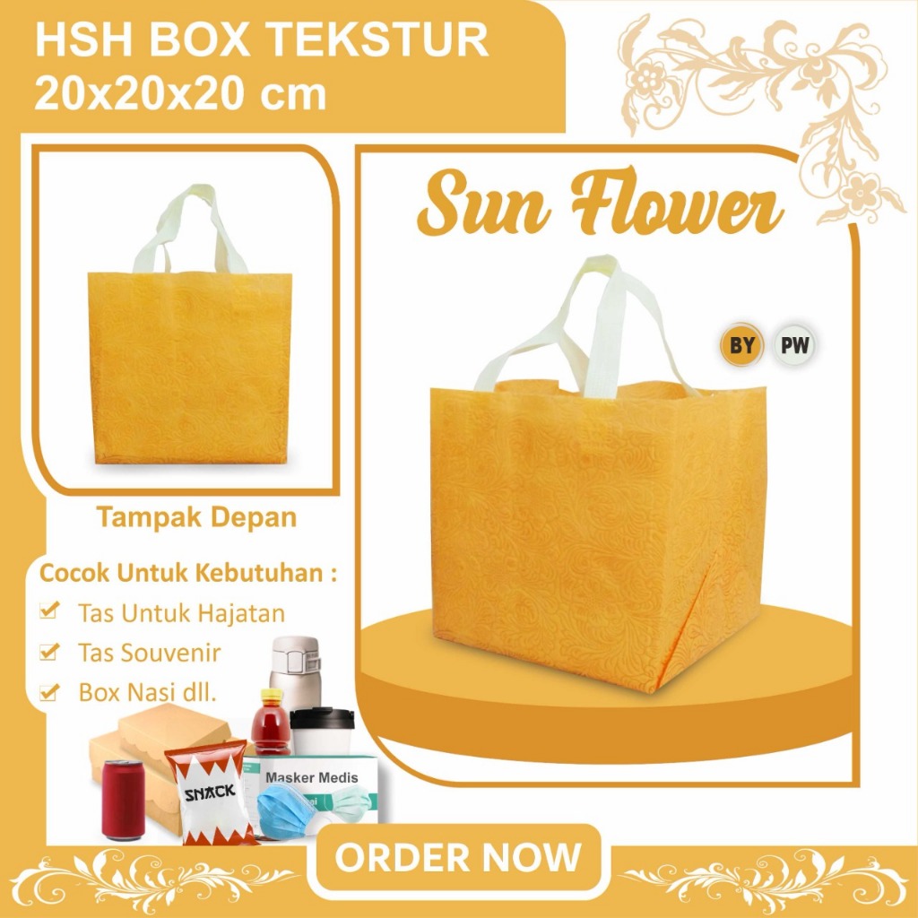 

Tas Souvenir Hajatan 18x18 | Tas Bingkisan Hajatan | Tas Berkat Kotak Nasi | Tas Spunbond Tesktur 20x20x20