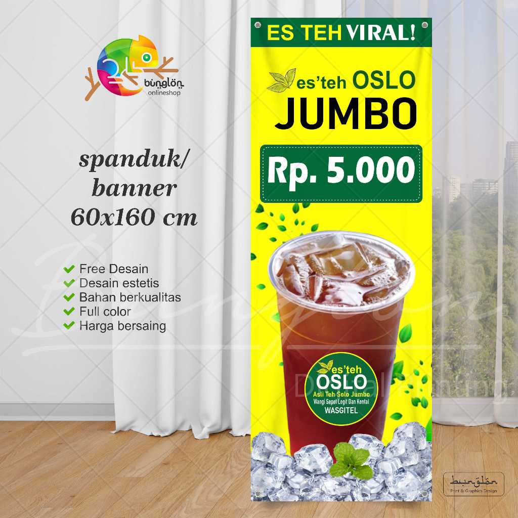 Spanduk Banner Es Teh Oslo Jumbo