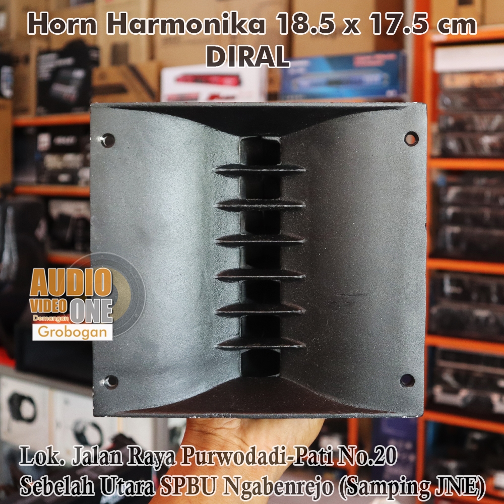 Horn Harmonika Single 18.5 x 17.5 cm Bahan Diral Corong Tweeter Cor Model Drat Exit 1 Inch