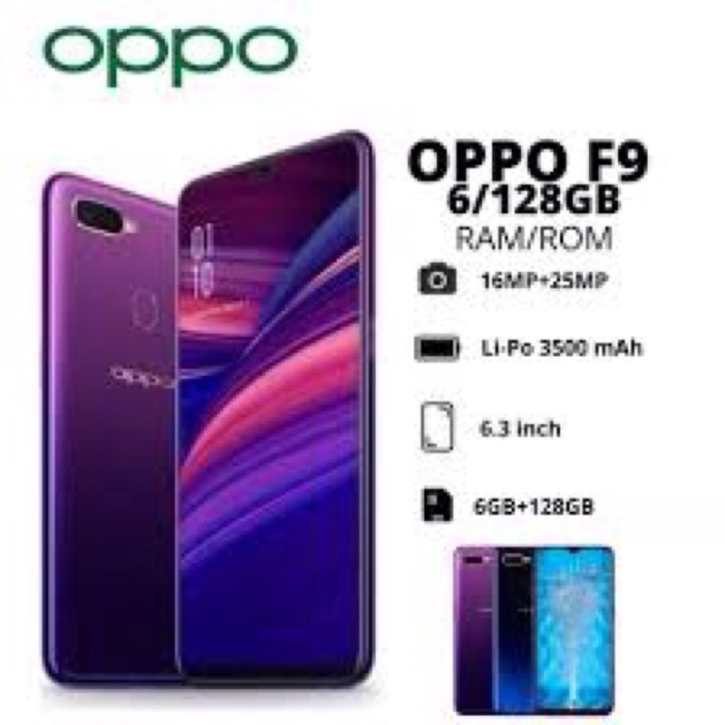 Oppo F9  Ram 6/128GB New Fullset