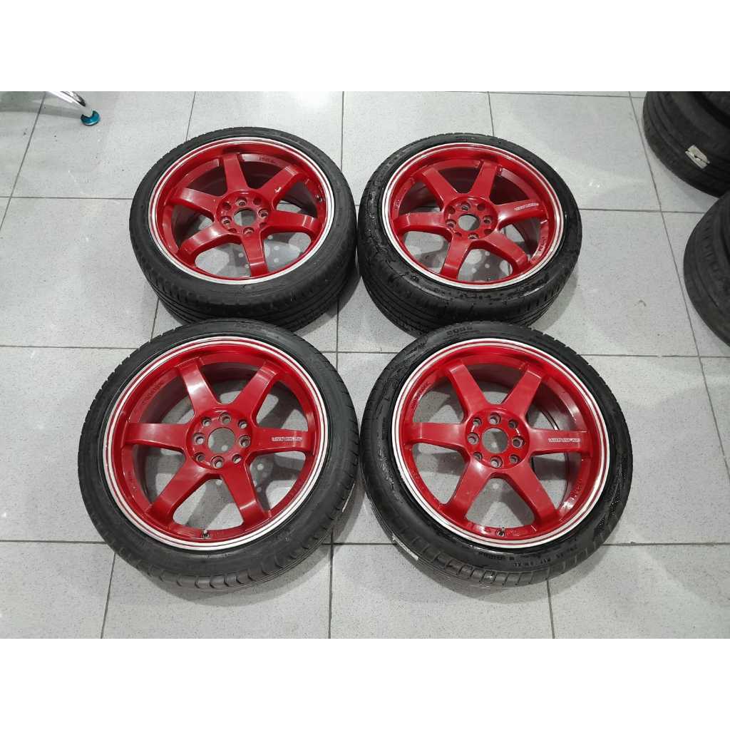 VELG MOBIL SEKEN RACING VOLK RAYS TE37 RING 17 LEBAR 7,5/8,5 ET42/38 PCD 4x100/114,3