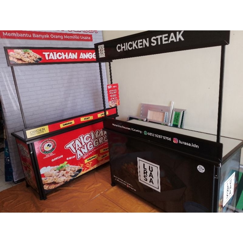 Booth Portable Meja Lipat Ukuran 1,5 Meter Aluminium Hitam