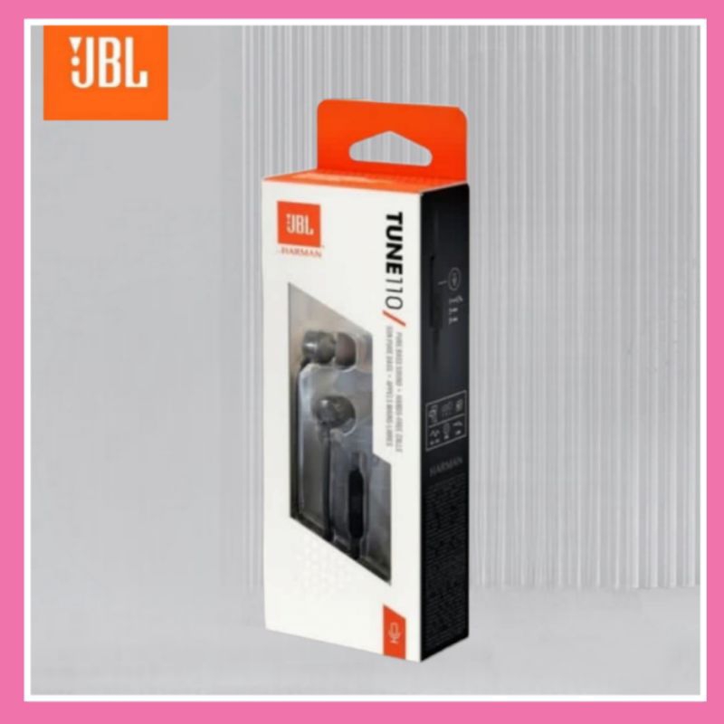 Headset JBL T110 Earphone With Mic TUNE110 Color Black