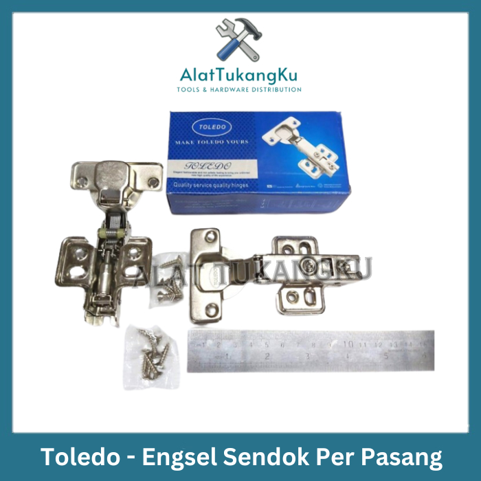 Engsel Sendok Lurus Toledo / Engsel Pintu Lemari Manual Tipe Lurus