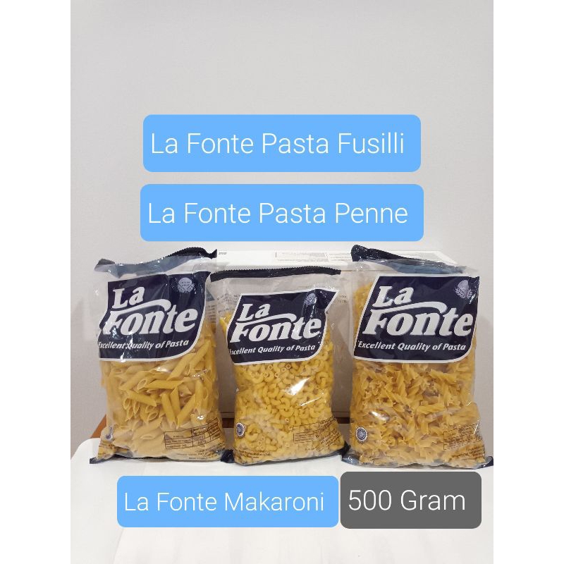 

La Fonte Pasta / Makaroni / Fusilli / Penne / 500 Gram