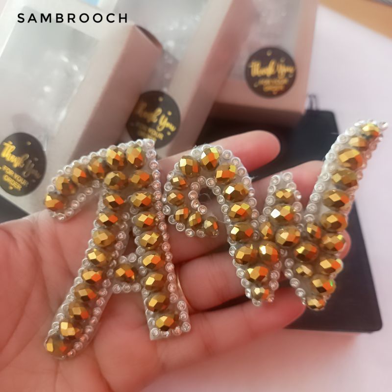 BROS HURUF KRISTAL GOLD FREE BOX BROS CANTIK BROS HIJAB