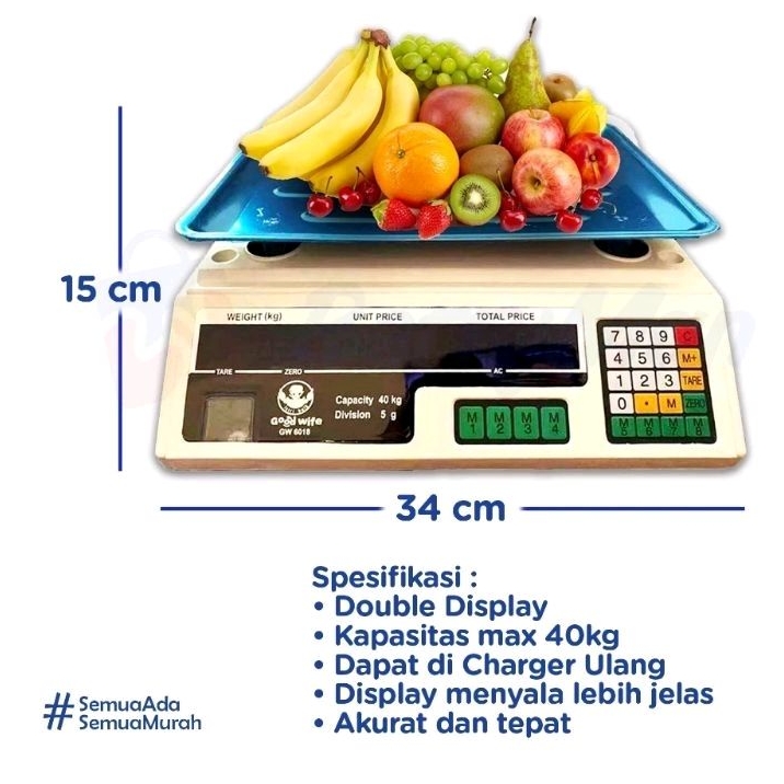 TIMBANGAN BUAH DIGITAL 40KG / TIMBANGAN Sayur 40KG