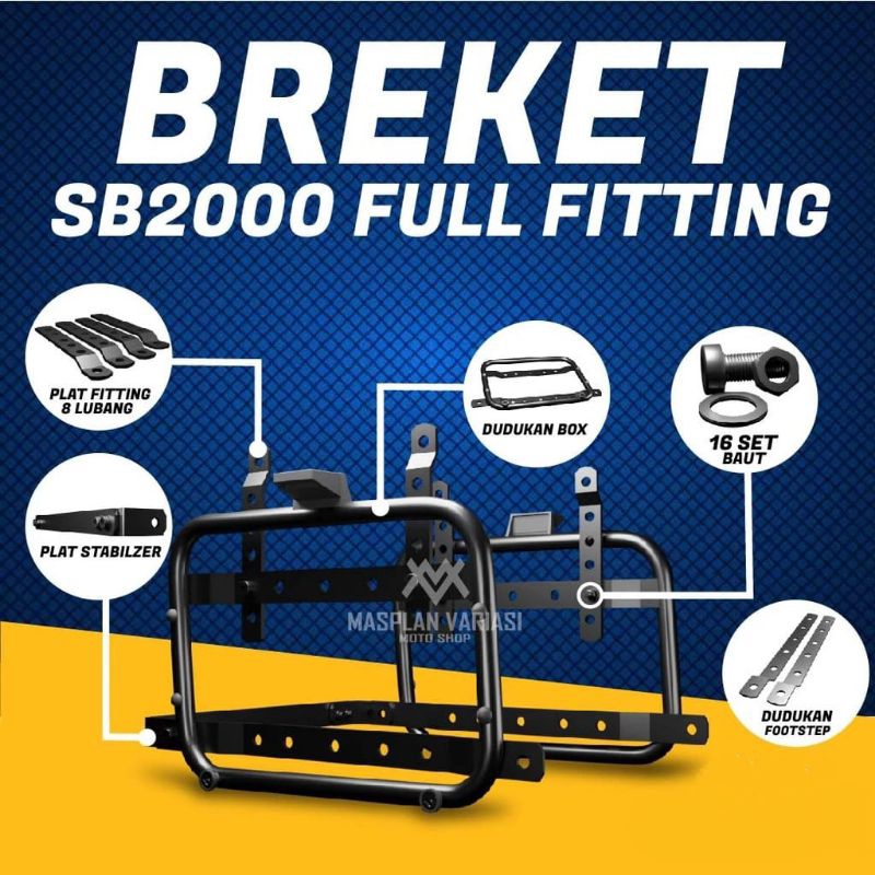 Bracket Samping SB2000 Full Fitting untuk Box GIVI E21 GIVI E20 KAPPA K21, Breket Side Box SB 2000 p