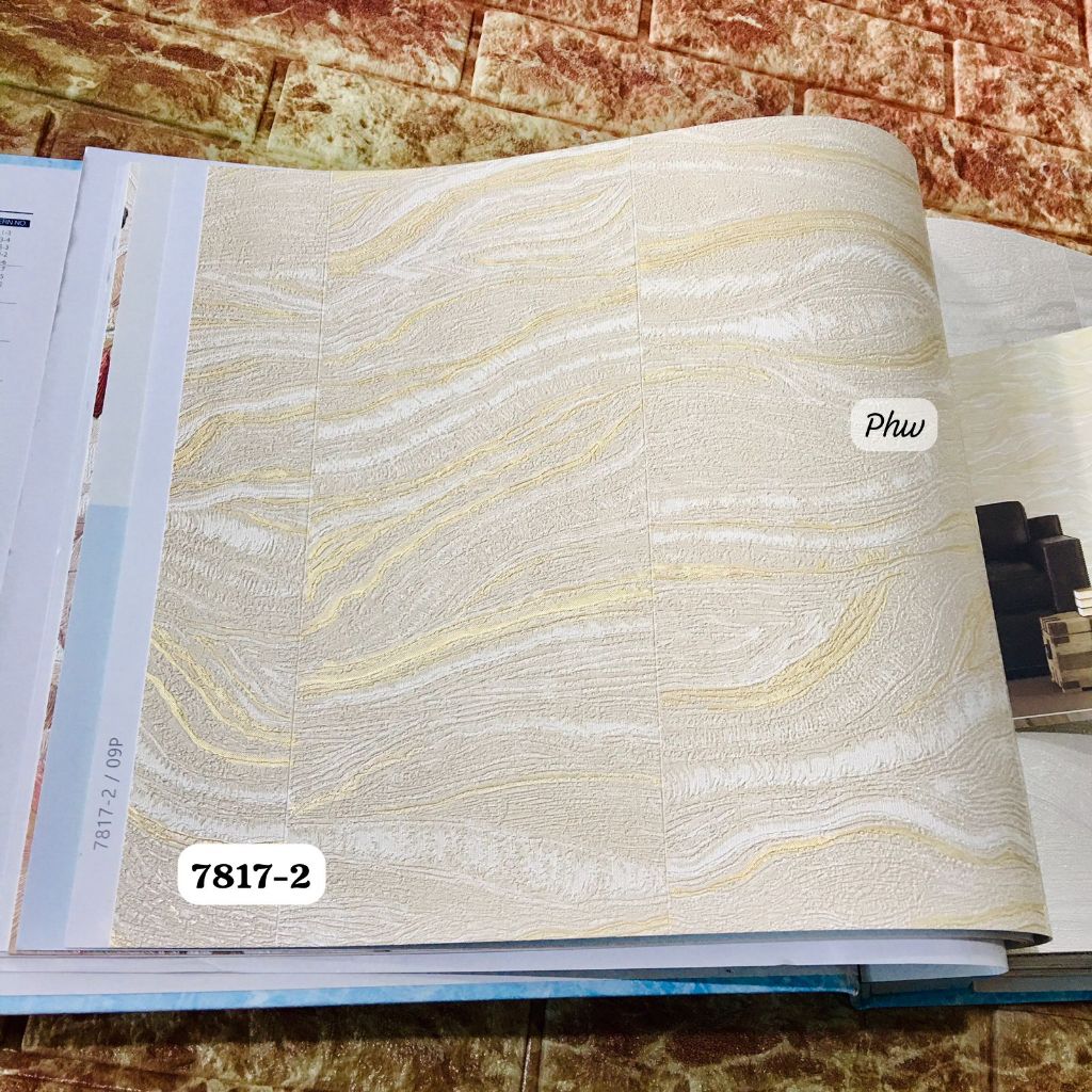 WALLPAPER DINDING MOTIF MARMER CREAM ABU GALAXY