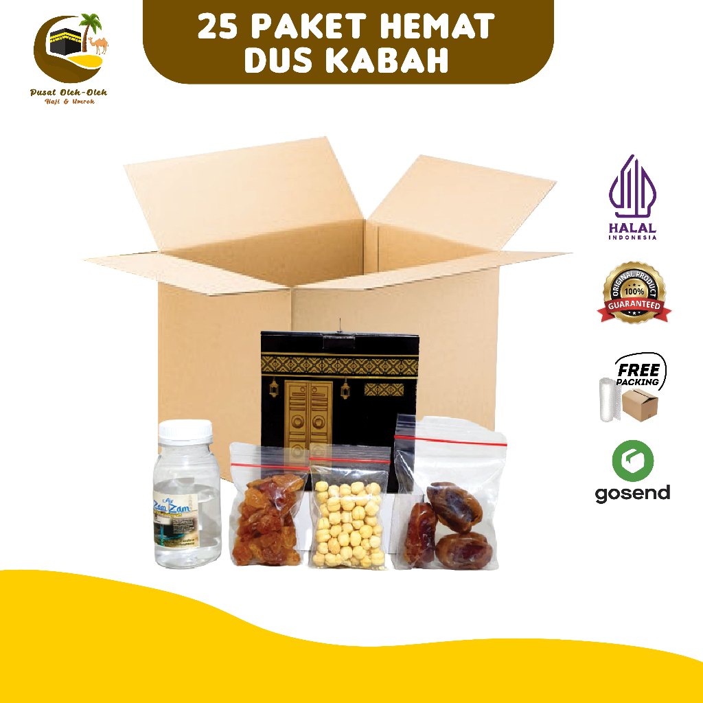 

Paket hemat oleh oleh haji dan umroh dus kabah 25 pcs