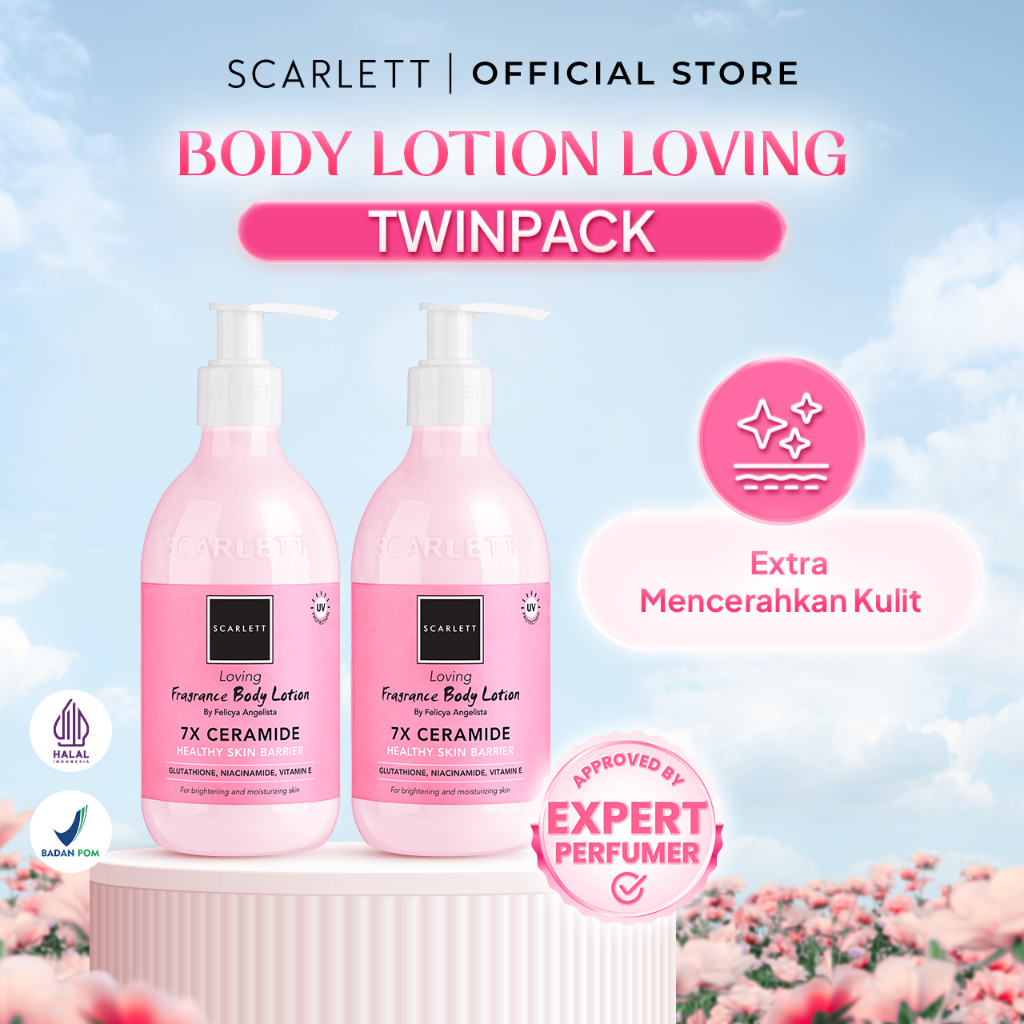 Scarlett Whitening Body Lotion Loving Twin Pack Mencerahkan dan melembabkan kulit by SCARLET OFFICIA
