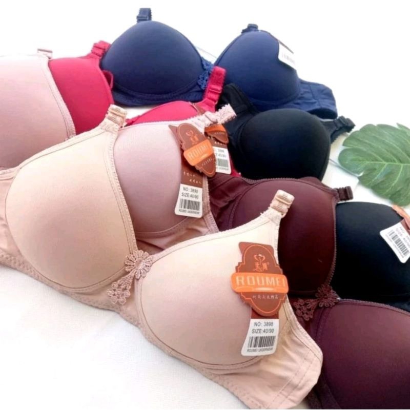 BH Bra Roumei 3898/BH Cup A/BH Busa Sedang Tanpa Kawat/BH Kait 2/BH Size 34-40