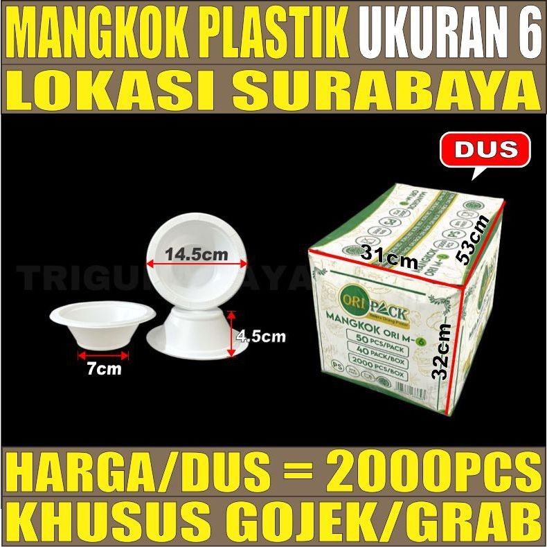Mangkok Plastik 2000pcs Per Dus Uk 6 Sedang M Disposable Murah M6 Mangkuk Sekali Pakai Surabaya