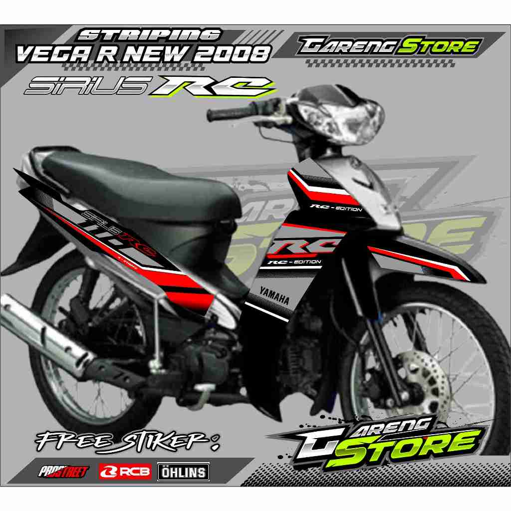 STRIPING VARIASI YAMAHA VEGA R NEW 2008 DESAIN RACING / STICKER LIST MOTOR YAMAHA VEGA R BARU