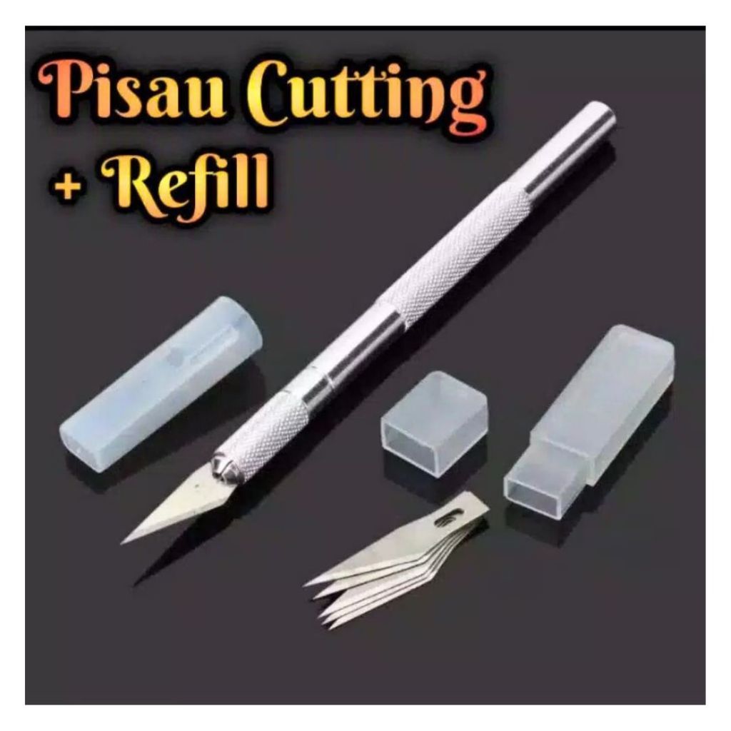 

✨STAR✨ PISAU STEK/CUTTING STICKER + Refill 5 Pcs Art Knife Pisau Ukir Cutting Sticker Decal ✅TERMURAH✅