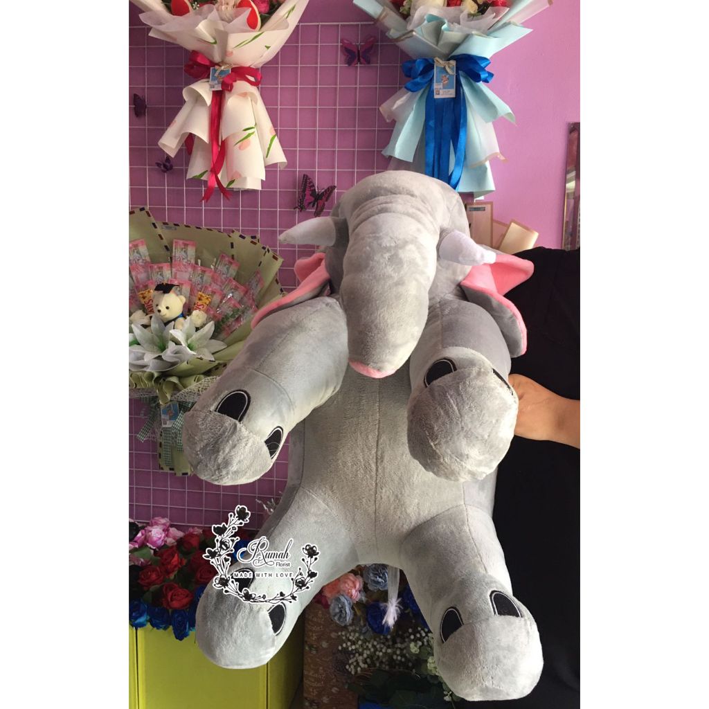 Boneka Gajah Jumbo 65 cm / Boneka Gajah Jumbo Murah / Boneka gajah Halus lembut / Hadiah anak unik /