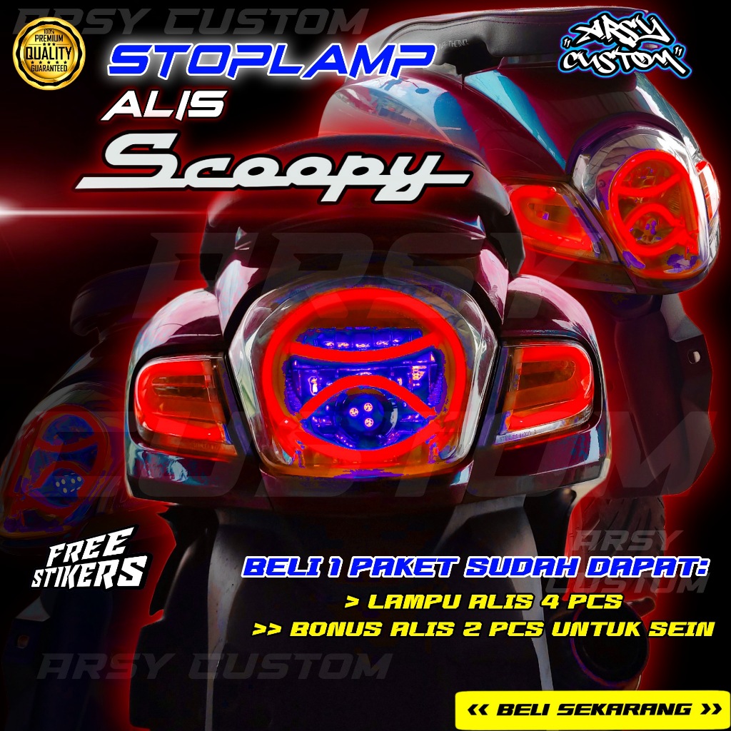 Lampu Alis Stoplamp Scoopy Donat Bonus Lampu Alis Sein