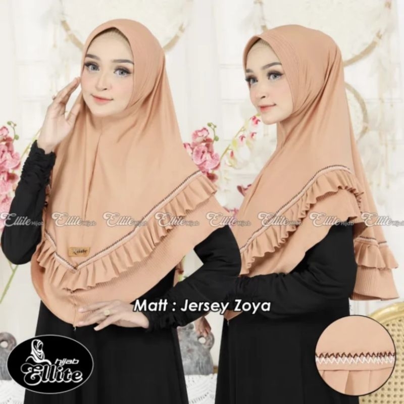 Cod Jilbab simpel trendy bahan kaos Jersey_Jilbab serut jersey premium tebal/jilbab hitam instan pre
