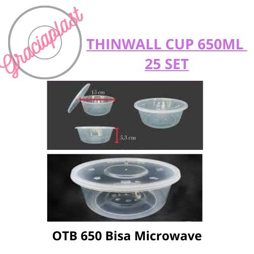Thinwall Cup 650 ml (MANGKOK PLASTIK) ISI 25pcs