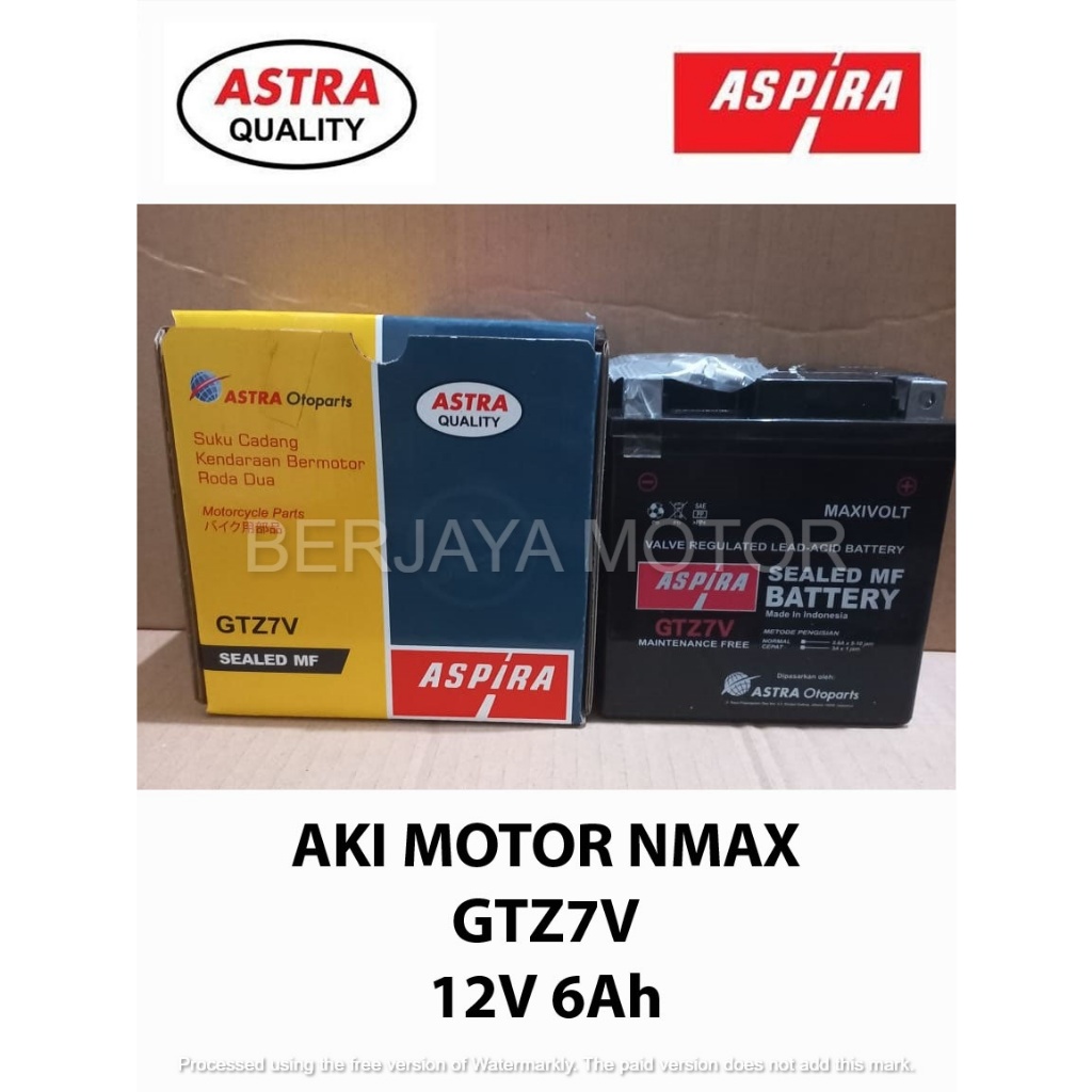 AKI MOTOR NMAX GTZ7V 12V 6Ah ORIGINAL ASPIRA
