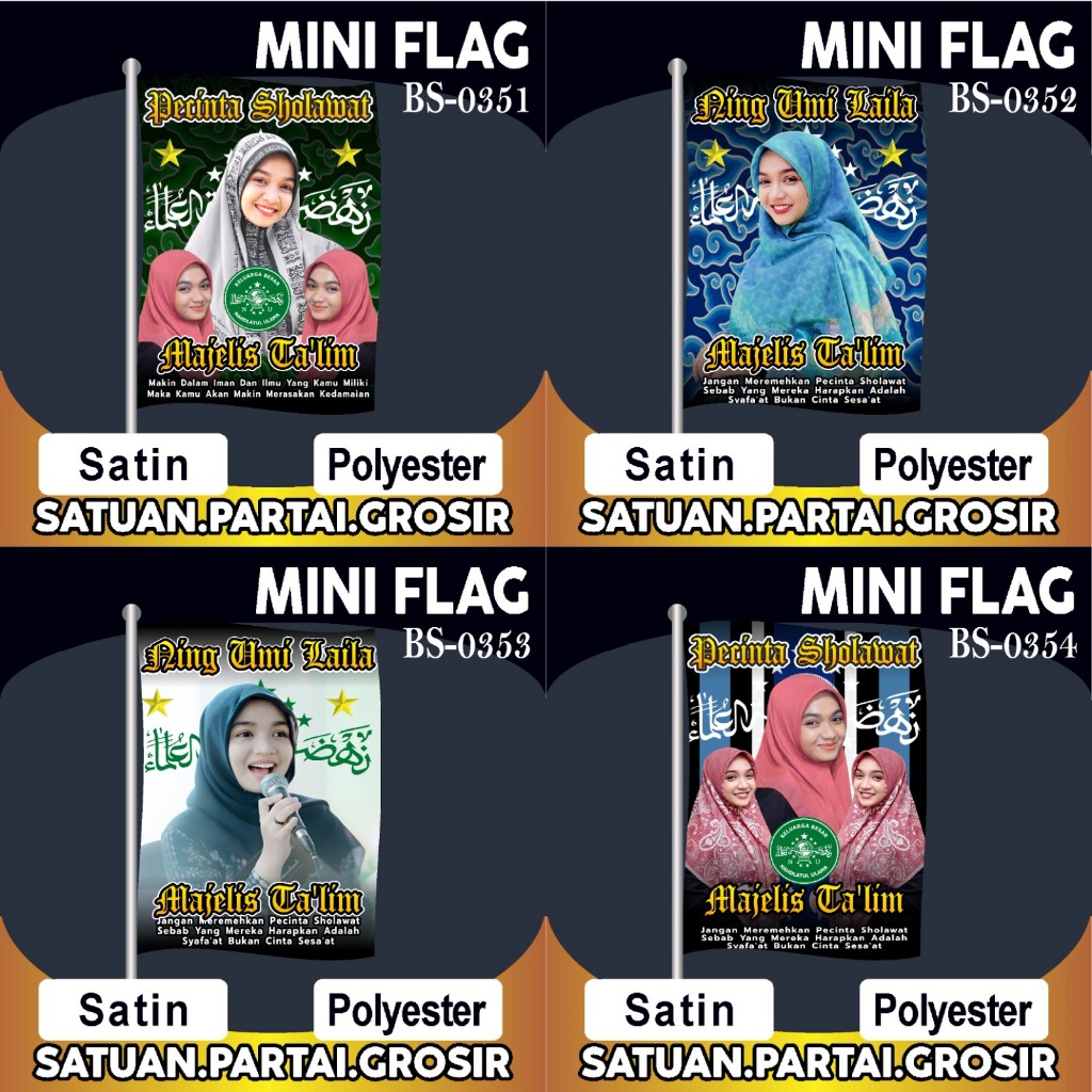 Mini Flag Syekhermania/Bendera Sholawat Ning Umi Laila Vol.351-354