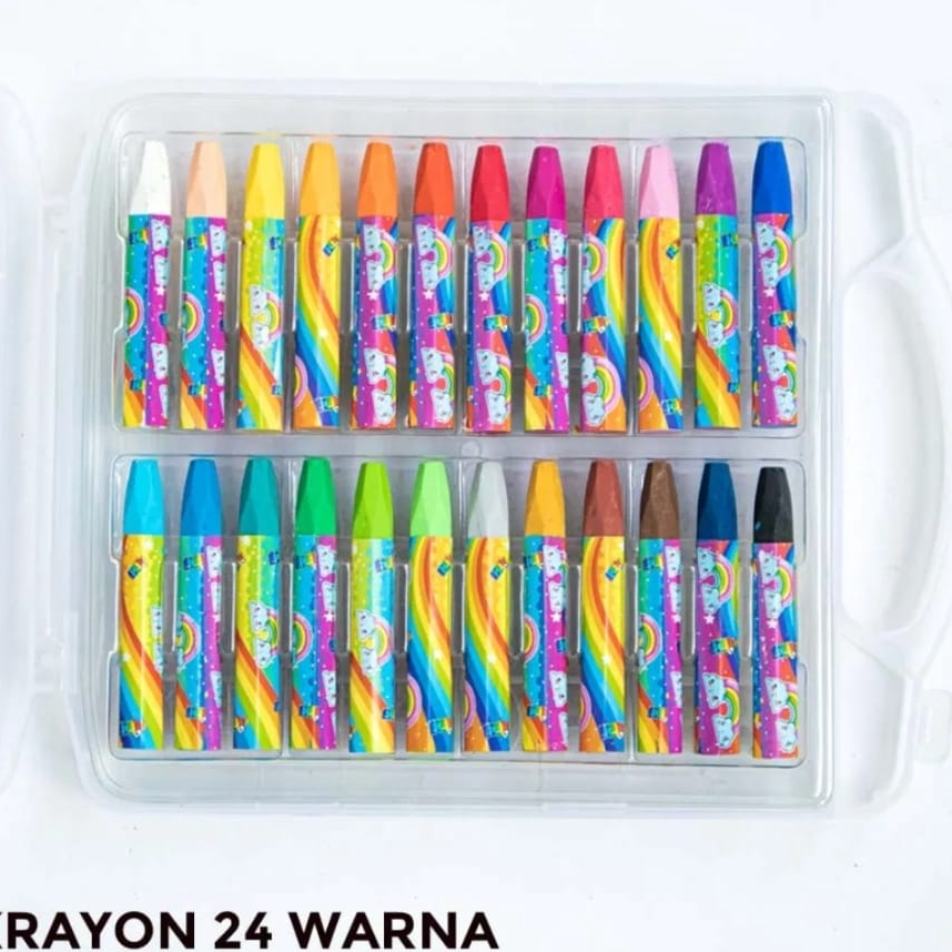 

Diskon Promo Harga Grosir (1 kotak /24 pcs ) Crayon Krayon 24 warna Oil Pastel OP-SQ24W