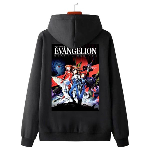 Jaket Hoodie Neon Genesis Evangelion Hoodie Sweater Bahan Cotton Fleece