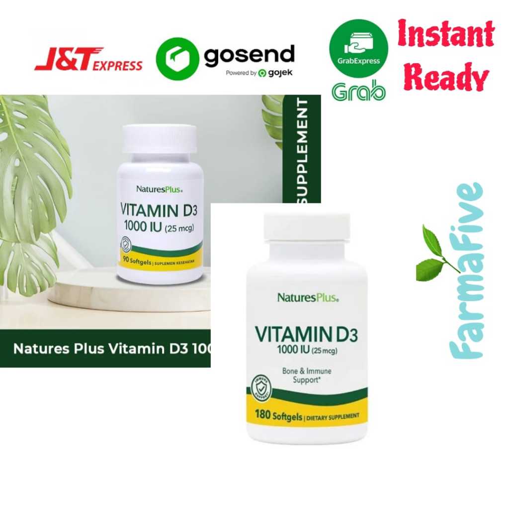 Natures Plus Vitamin D3 1000 IU 90 Softgel / VITAMIN D3 1000 UNTUK DAYA TAHAN TUBUH