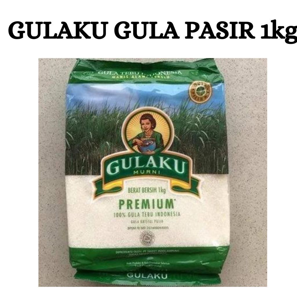 

Gulaku 1 KG, Hijau Kuning Gula Pasir Kristal Tebu Premium Murni Alami Promo Murah